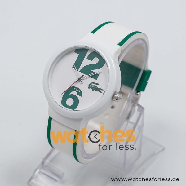 Lacoste Women’s/Kid’s Quartz White & Green Silicone Strap White Dial 40mm Watch 2010543