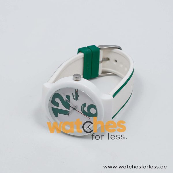 Lacoste Women’s/Kid’s Quartz White & Green Silicone Strap White Dial 40mm Watch 2010543 - Image 3