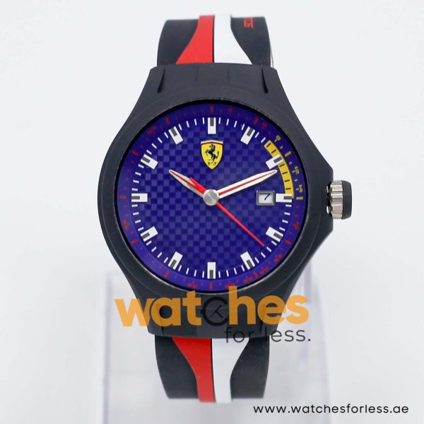 Ferrari Men’s Quartz Multi-Color Silicone Strap Blue Dial 44mm Watch 830010