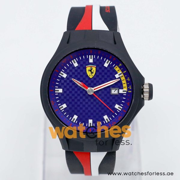 Ferrari Men’s Quartz Multi-Color Silicone Strap Blue Dial 44mm Watch 830010