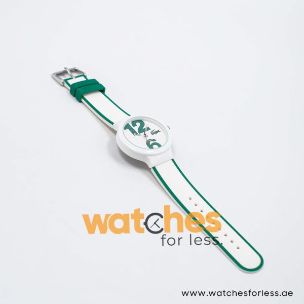 Lacoste Women’s/Kid’s Quartz White & Green Silicone Strap White Dial 40mm Watch 2010543