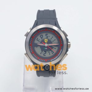 Ferrari Men’s Digital & Quartz Grey Silicone Strap Grey Dial 46mm Watch 830073