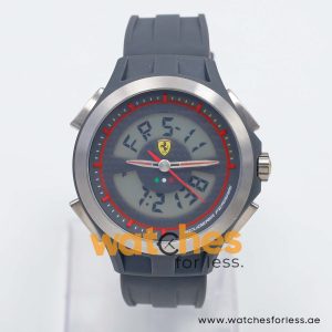 Ferrari Men’s Digital & Quartz Grey Silicone Strap Grey Dial 46mm Watch 830073