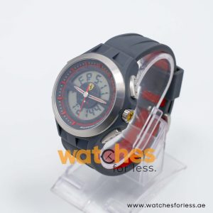 Ferrari Men’s Digital & Quartz Grey Silicone Strap Grey Dial 46mm Watch 830073