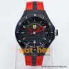 Ferrari Men’s Quartz Red Silicone Strap Black Dial 44mm Watch 830080/1