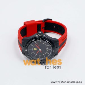 Ferrari Men’s Quartz Red Silicone Strap Black Dial 44mm Watch 830080/1