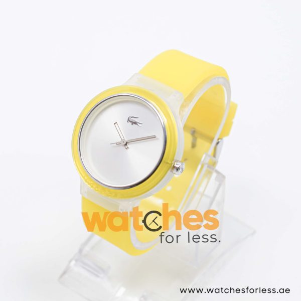 Lacoste Women’s/Kid’s Quartz Yellow Silicone Strap Silver Dial 40mm Watch 2020057