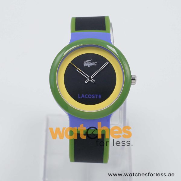 Lacoste Women’s/Kid’s Quartz Black & Green Silicone Strap Black & Yellow Dial 40mm Watch 2020033