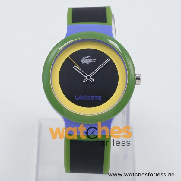 Lacoste Women’s/Kid’s Quartz Black & Green Silicone Strap Black & Yellow Dial 40mm Watch 2020033