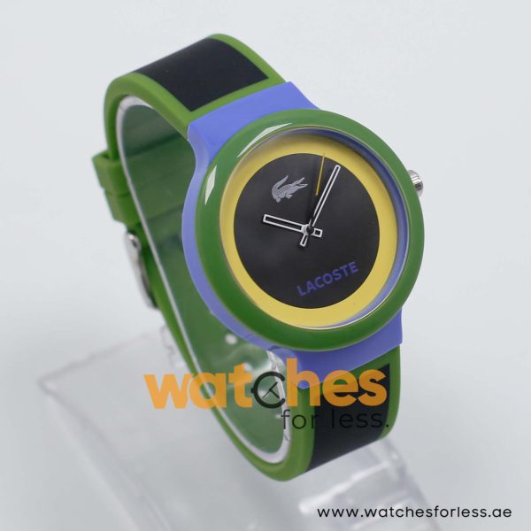 Lacoste Women’s/Kid’s Quartz Black & Green Silicone Strap Black & Yellow Dial 40mm Watch 2020033