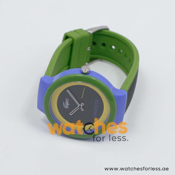 Lacoste Women’s/Kid’s Quartz Black & Green Silicone Strap Black & Yellow Dial 40mm Watch 2020033