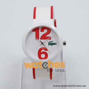 Lacoste Women’s/Kid’s Quartz White & Red Silicone Strap White Dial 40mm Watch 2010544