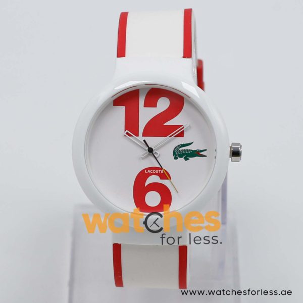 Lacoste Women’s/Kid’s Quartz White & Red Silicone Strap White Dial 40mm Watch 2010544