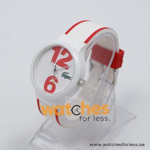 Lacoste Women’s/Kid’s Quartz White & Red Silicone Strap White Dial 40mm Watch 2010544