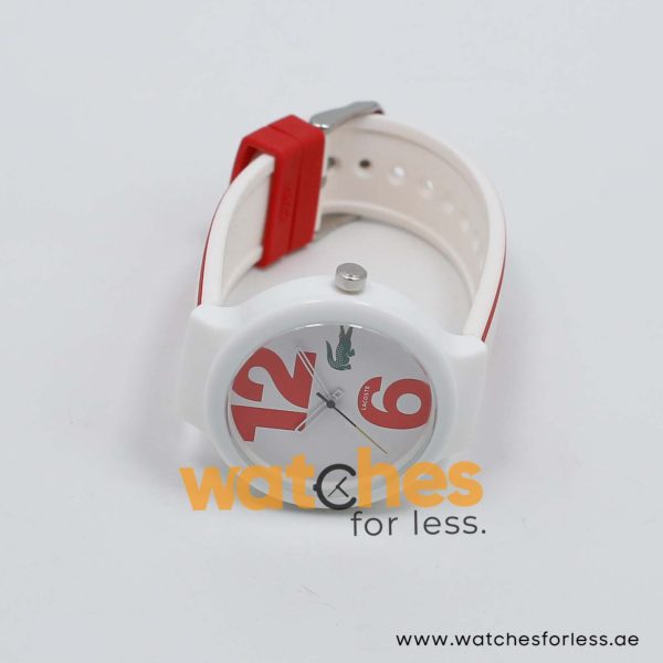 Lacoste Women’s/Kid’s Quartz White & Red Silicone Strap White Dial 40mm Watch 2010544