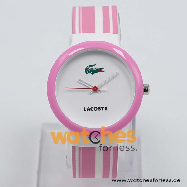 Lacoste Women’s/Kid’s Quartz Light Purple & White Silicone Strap White Dial 40mm Watch 2010540