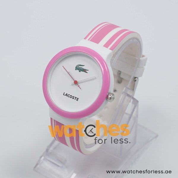 Lacoste Women’s/Kid’s Quartz Light Purple & White Silicone Strap White Dial 40mm Watch 2010540