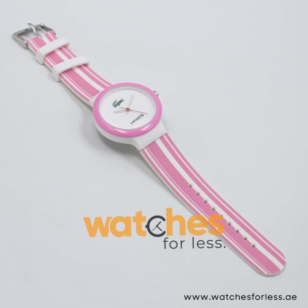 Lacoste Women’s/Kid’s Quartz Light Purple & White Silicone Strap White Dial 40mm Watch 2010540