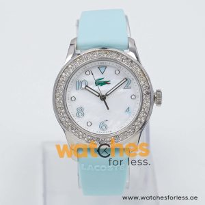 Lacoste Women’s Quartz Sea Green Silicone Strap Mother Of Pearl Dial 38mm Watch 2000664