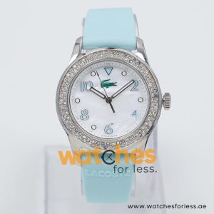 Lacoste Women’s Quartz Sea Green Silicone Strap Mother Of Pearl Dial 38mm Watch 2000664