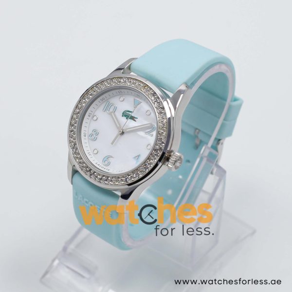 Lacoste Women’s Quartz Sea Green Silicone Strap Mother Of Pearl Dial 38mm Watch 2000664