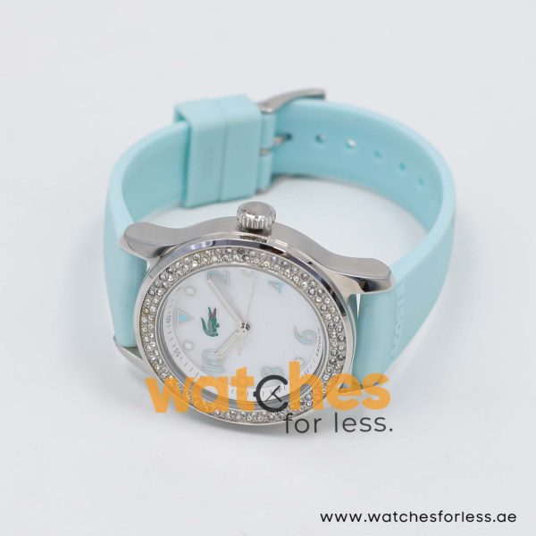 Lacoste Women’s Quartz Sea Green Silicone Strap Mother Of Pearl Dial 38mm Watch 2000664