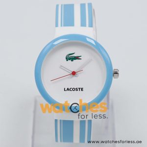 Lacoste Unisex Quartz Sky Blue & White Silicone Strap White Dial 40mm Watch 2010541