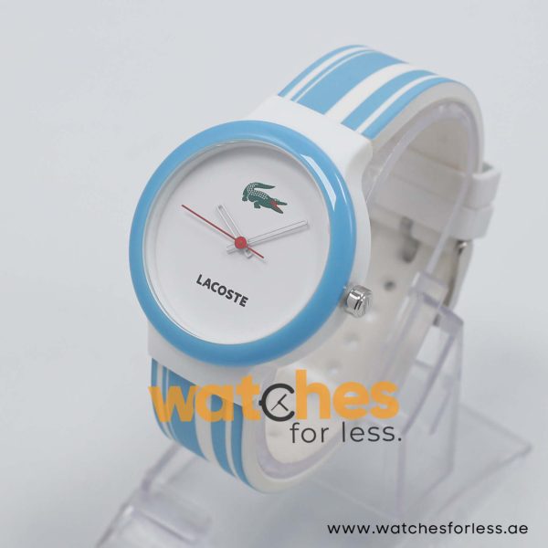 Lacoste Unisex Quartz Sky Blue & White Silicone Strap White Dial 40mm Watch 2010541