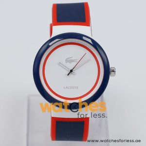 Lacoste Women’s/Kid’s Quartz Navy Blue & Red Silicone Strap White Dial 40mm Watch 2020029