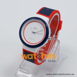 Lacoste Women’s/Kid’s Quartz Navy Blue & Red Silicone Strap White Dial 40mm Watch 2020029