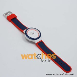 Lacoste Women’s/Kid’s Quartz Navy Blue & Red Silicone Strap White Dial 40mm Watch 2020029