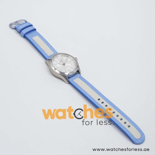 Lacoste Women’s Quartz Sky Blue & White Nylon Strap Silver & Mother Of Pearl Dial 38mm Watch 2000733