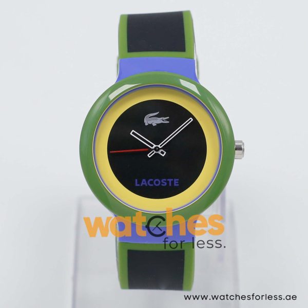 Lacoste Women’s/Kid’s Quartz Black & Green Silicone Strap Black & Yellow Dial 40mm Watch 2020032