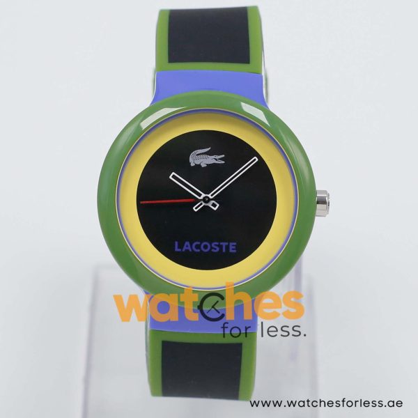 Lacoste Women’s/Kid’s Quartz Black & Green Silicone Strap Black & Yellow Dial 40mm Watch 2020032