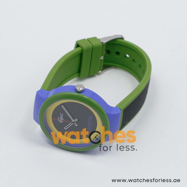 Lacoste Women’s/Kid’s Quartz Black & Green Silicone Strap Black & Yellow Dial 40mm Watch 2020032