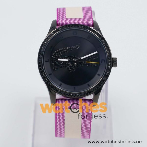 Lacoste Women’s Quartz Purple & White Nylon Strap Black Dial 40mm Watch 2000823