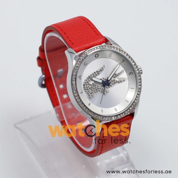 Lacoste Women’s Quartz Red Leather Strap Silver Dial 40mm Watch 2000824