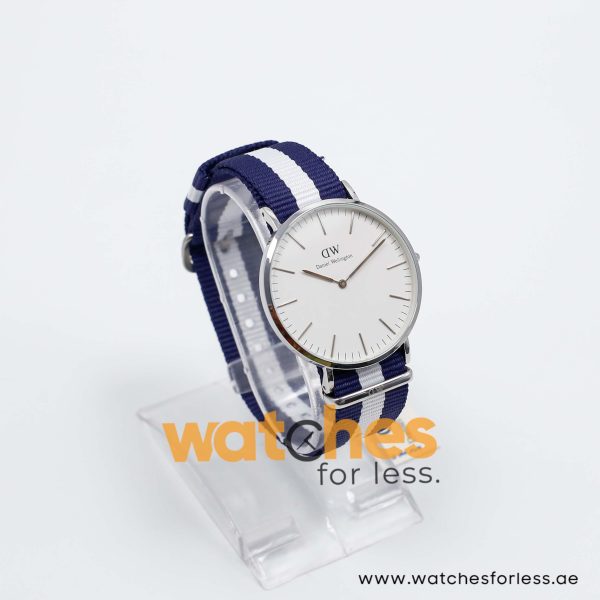 Daniel Wellington Men’s Quartz Blue & White Nylon Strap White Dial 40mm Watch 0204DW/1