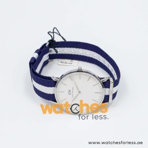 Daniel Wellington Men’s Quartz Blue & White Nylon Strap White Dial 40mm Watch 0204DW/1