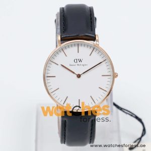 Daniel Wellington Women’s Quartz Black Leather Strap White Dial 36mm Watch 0508DW/1