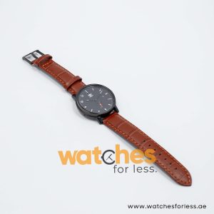 Adidas Men’s Quartz Dark Brown Leather Strap Black Dial 40mm Watch Z123037