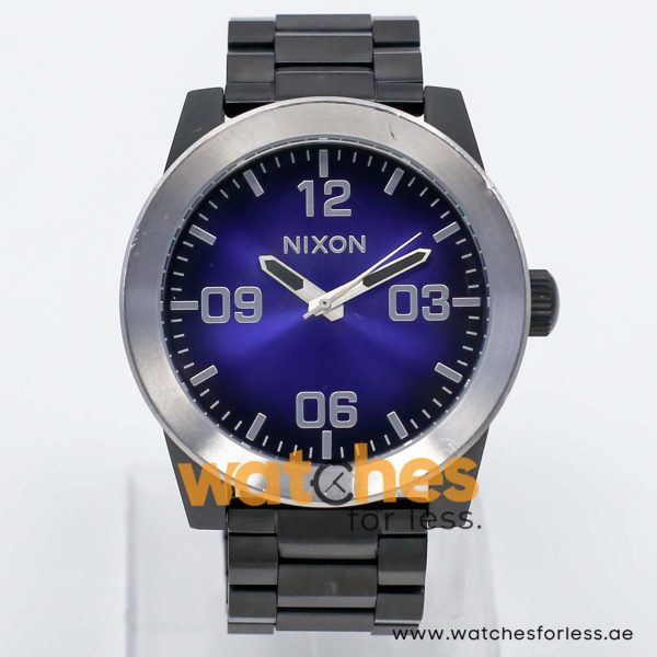 Nixon Men’s Quartz Black Stainless Steel Blue Dial 48mm Watch A3462065