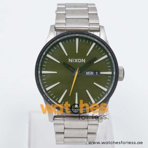 Nixon Men’s Quartz Silver Stainless Steel Green Dial 42mm Watch A3566916