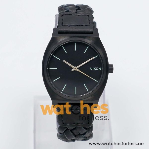 Nixon Unisex’s Quartz Black Leather Strap Black Dial 37mm Watch A0451928