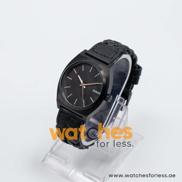 Nixon Unisex’s Quartz Black Leather Strap Black Dial 37mm Watch A0451928