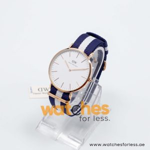 Daniel Wellington Men’s Quartz Blue & White Nylon Strap White Dial 40mm Watch 0104DW/1