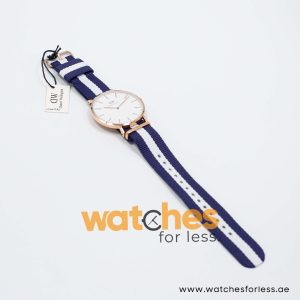 Daniel Wellington Men’s Quartz Blue & White Nylon Strap White Dial 40mm Watch 0104DW/1