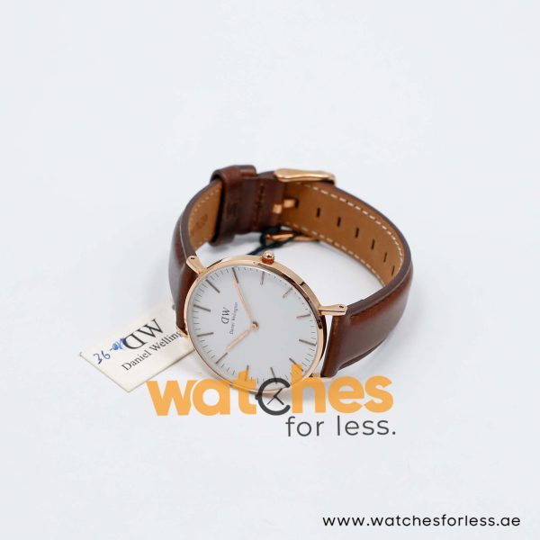 Daniel Wellington Women’s Quartz Brown Leather Strap White Dial 36mm Watch 0511DW/1