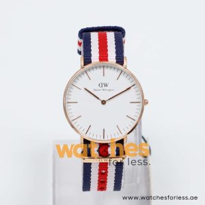 Daniel Wellington Women’s Quartz Multi Nylon Strap White Dial 36mm Watch 0502DW/1