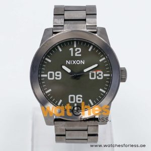 Nixon Men’s Quartz Gunmetal Stainless Steel Olive Green Dial 48mm Watch A3462947